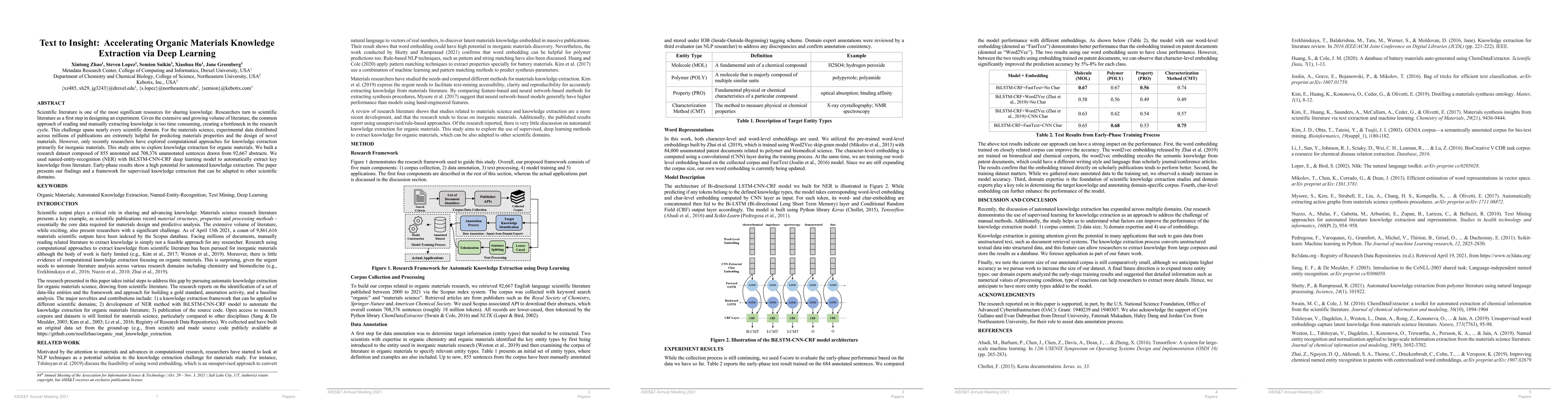 Thumbnail for Text to Insight: Accelerating Organic Materials Knowledge Extraction via
  Deep Learning