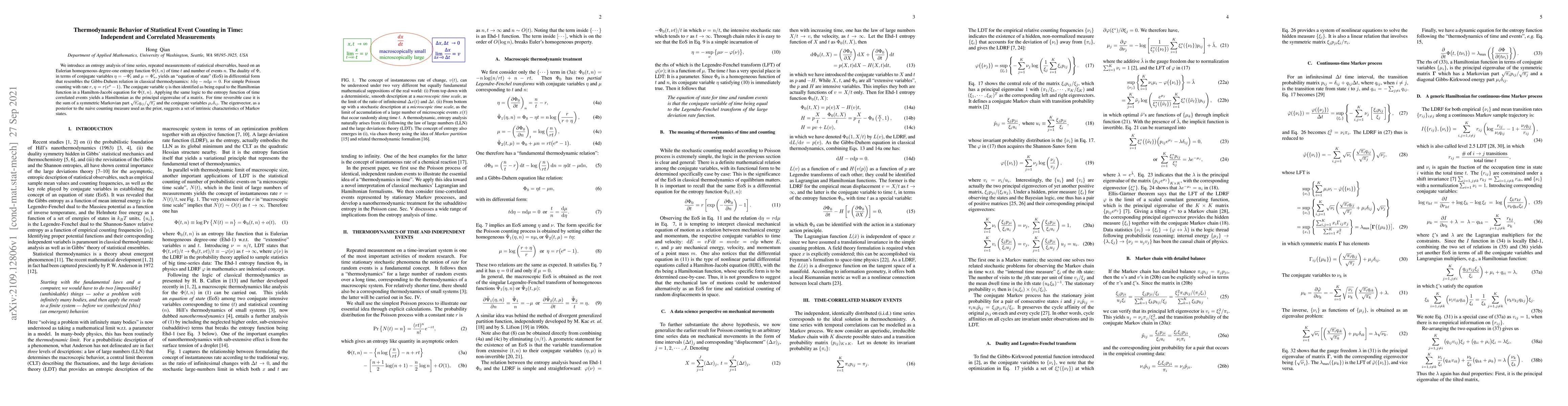 Thumbnail for Thermodynamic Behavior of Statistical Event Counting in Time:
  Independent and Correlated Measurements