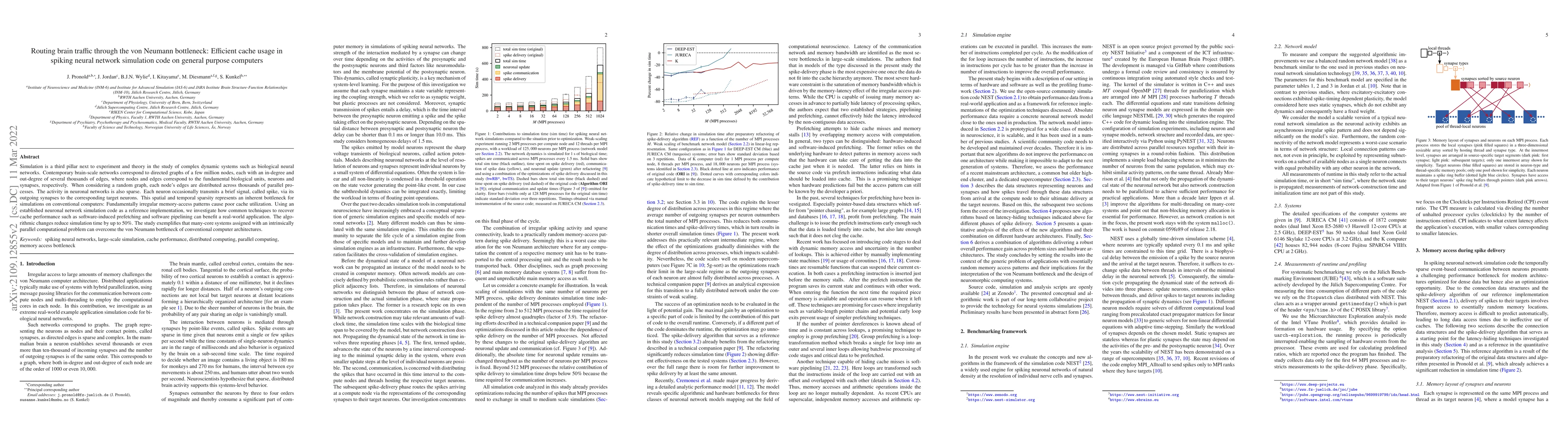 Thumbnail for Routing brain traffic through the von Neumann bottleneck: Efficient
  cache usage in spiking neural network simulation code on general purpose
  computers