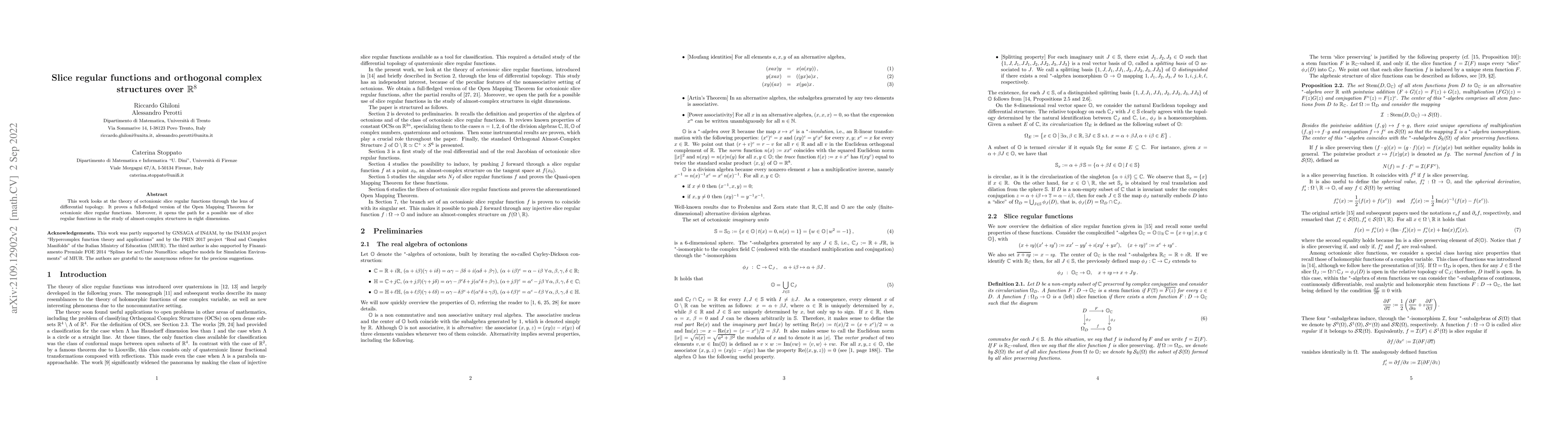 Thumbnail for Slice regular functions and orthogonal complex structures over
  $\mathbb{R}^8$