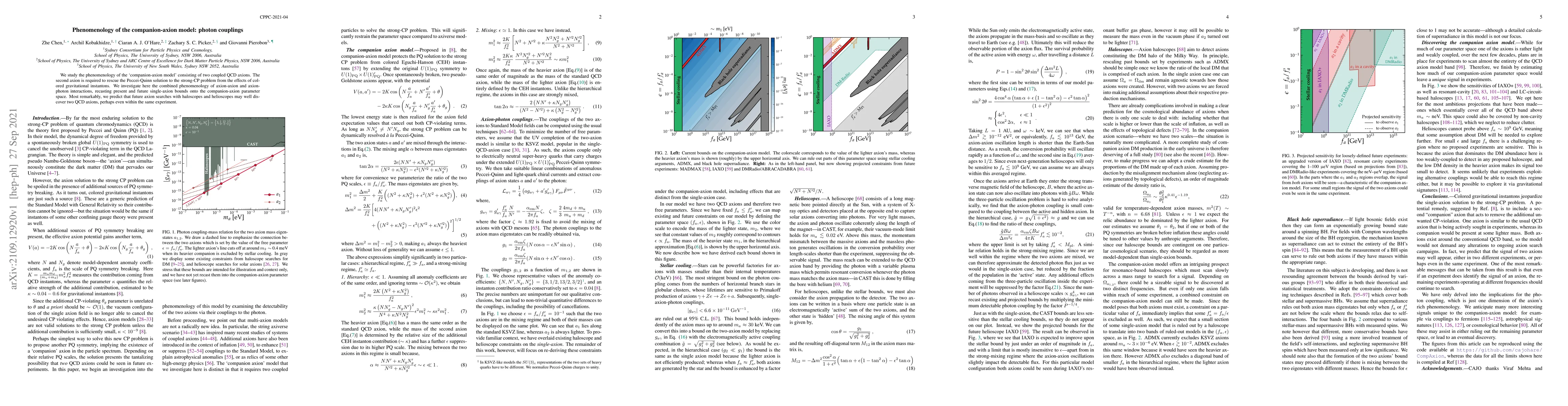 Thumbnail for Phenomenology of the companion-axion model: photon couplings