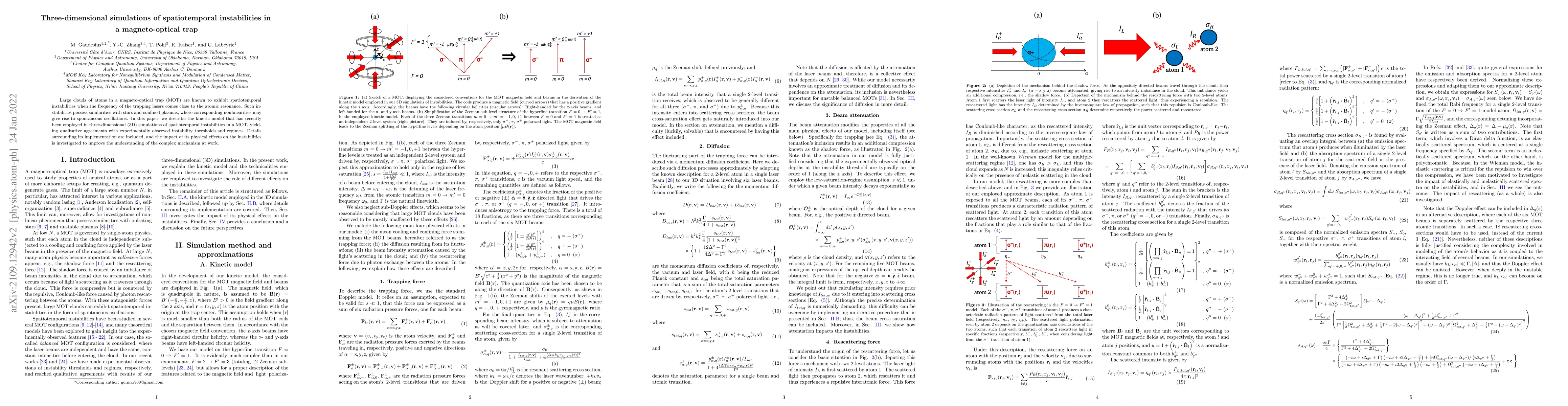 Thumbnail for Three-dimensional simulations of spatiotemporal instabilities in a
  magneto-optical trap