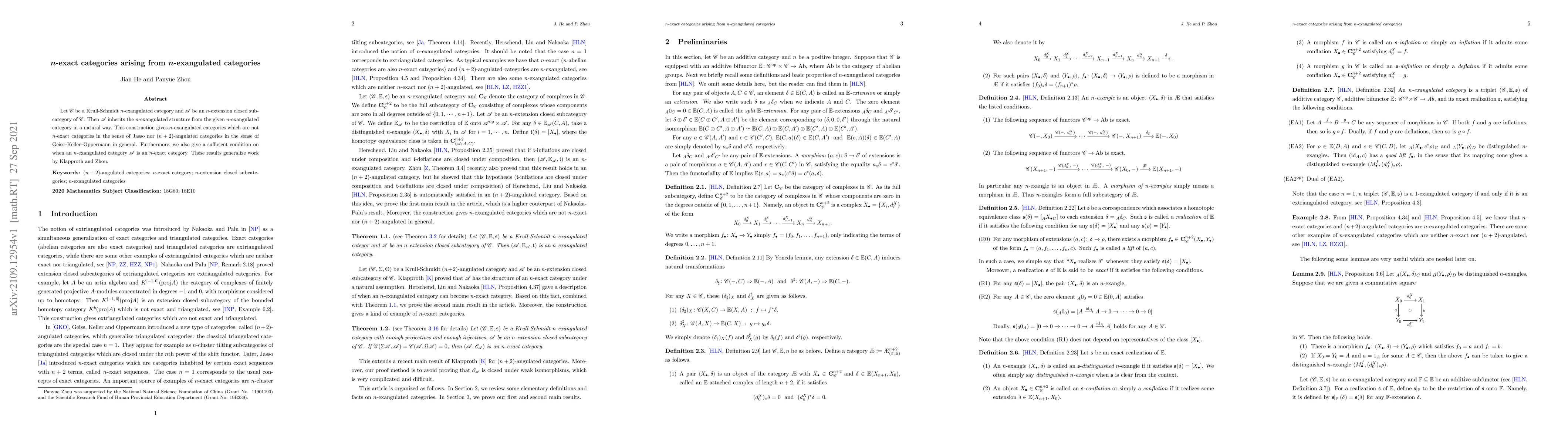 Thumbnail for $n$-exact categories arising from $n$-exangulated categories