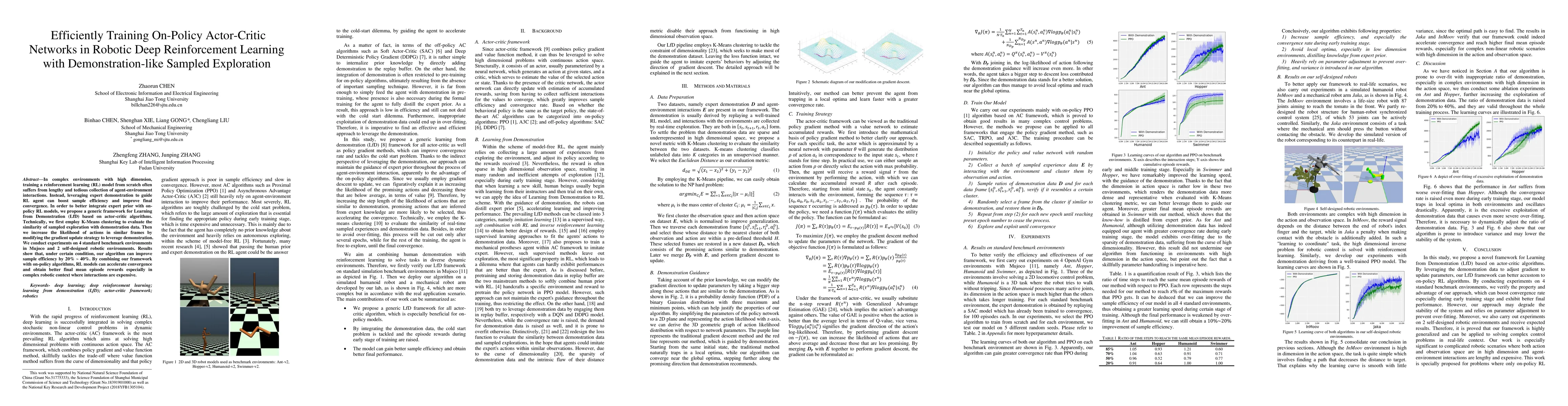 Thumbnail for Efficiently Training On-Policy Actor-Critic Networks in Robotic Deep
  Reinforcement Learning with Demonstration-like Sampled Exploration