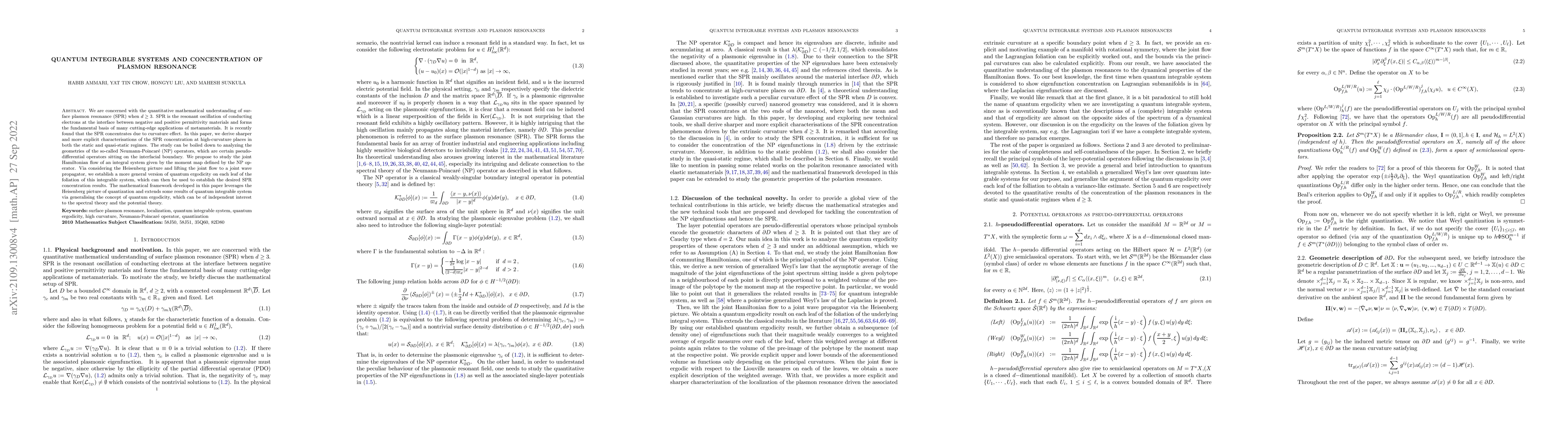 Thumbnail for Quantum integrable systems and concentration of plasmon resonance