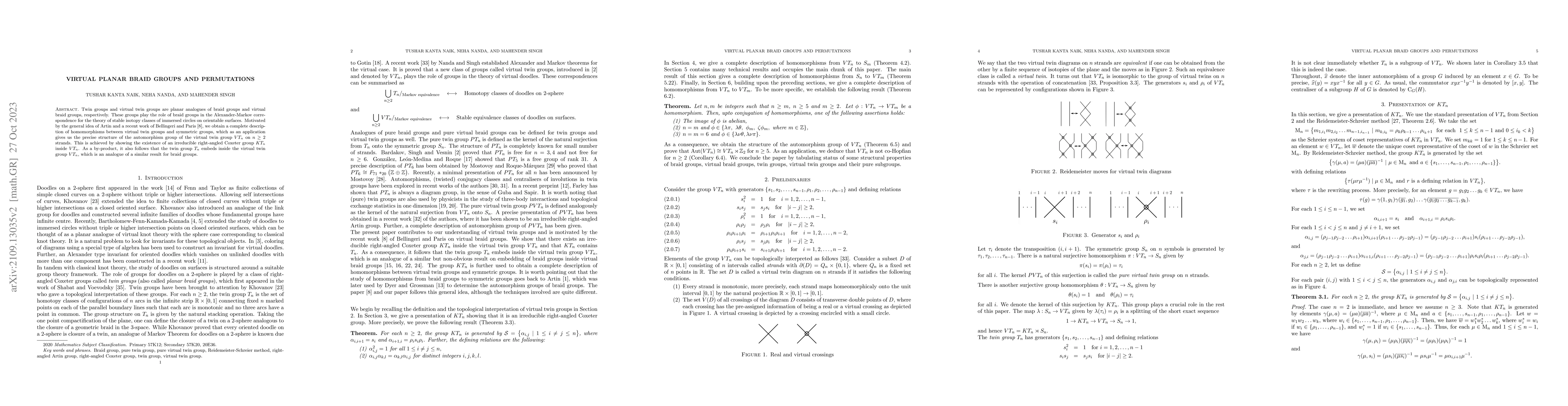 Thumbnail for Virtual planar braid groups and permutations