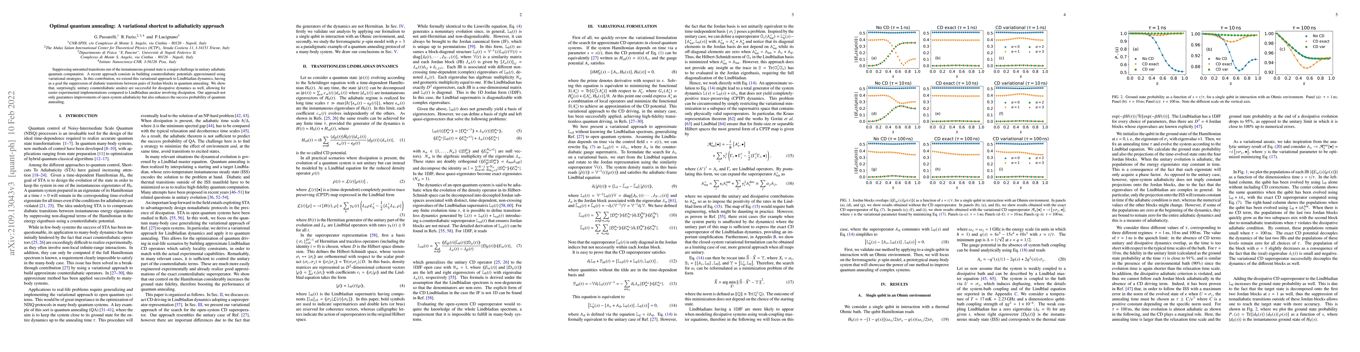 Thumbnail for Optimal quantum annealing: A variational shortcut to adiabaticity
  approach