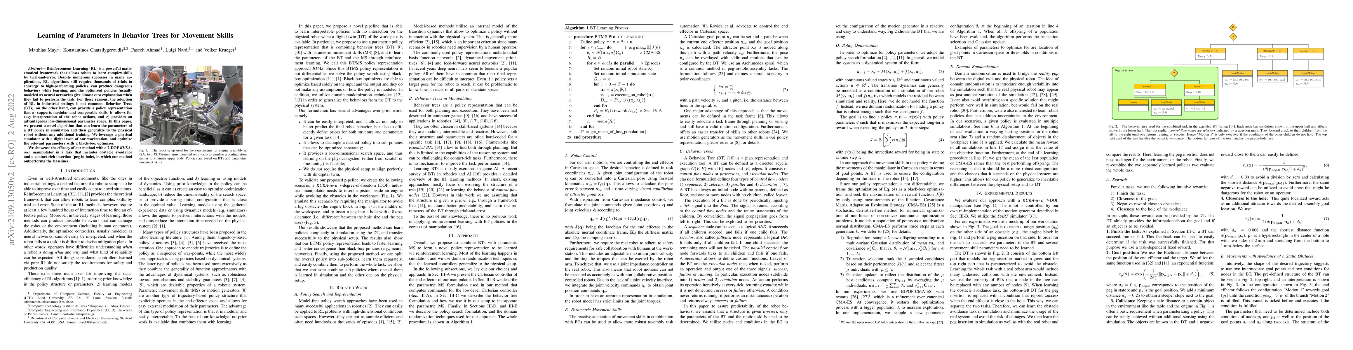 Thumbnail for Learning of Parameters in Behavior Trees for Movement Skills