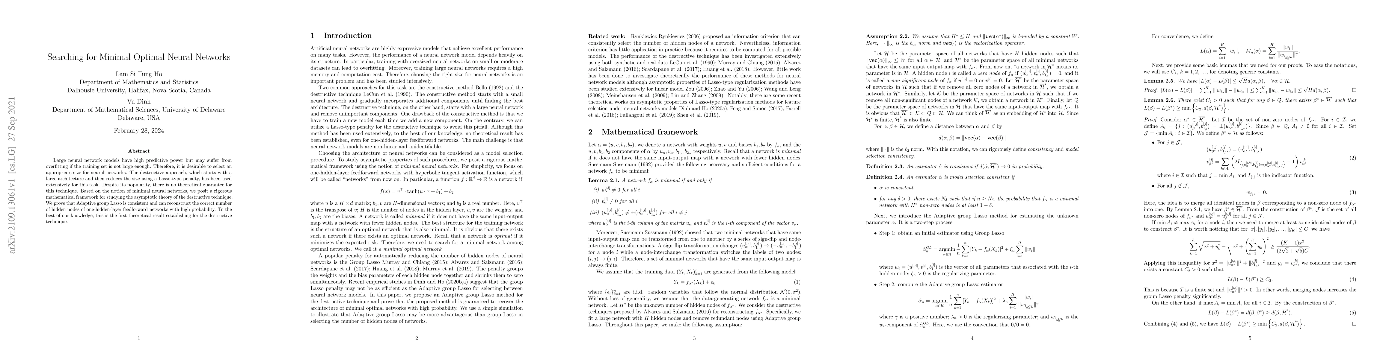 Thumbnail for Searching for Minimal Optimal Neural Networks