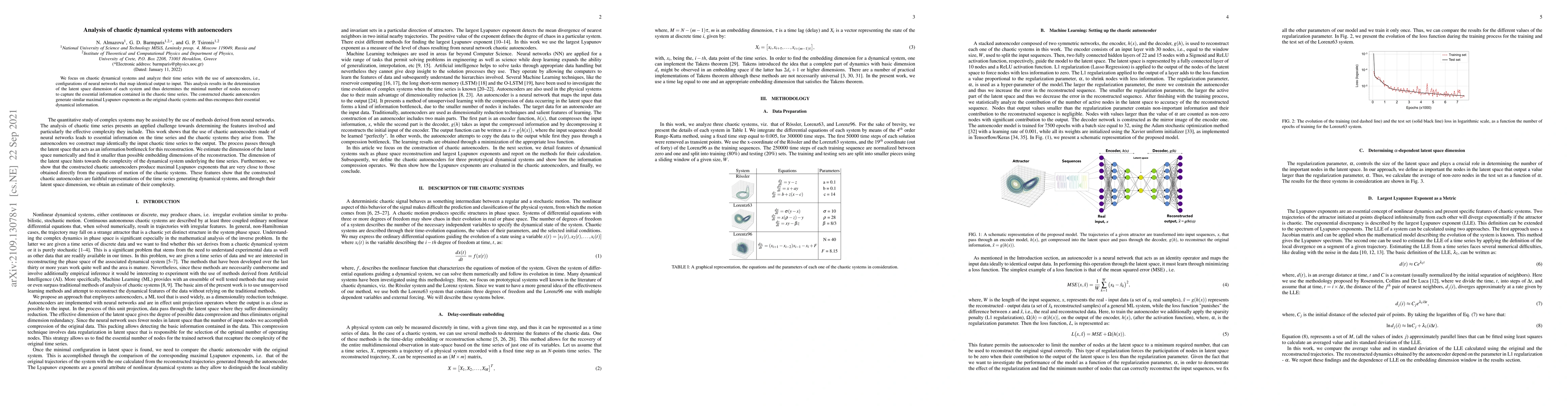 Thumbnail for Analysis of chaotic dynamical systems with autoencoders