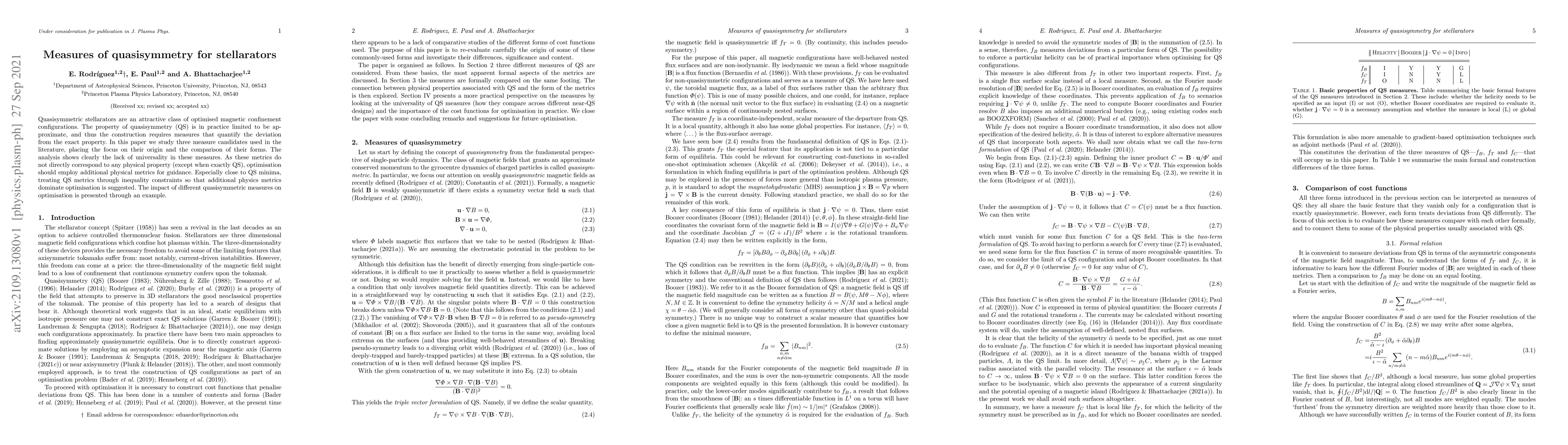 Thumbnail for Measures of quasisymmetry for stellarators