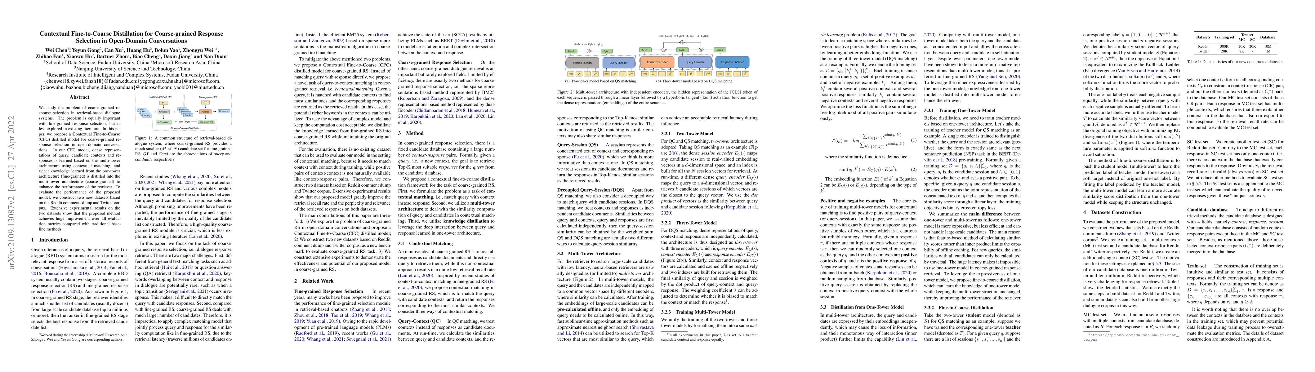 Thumbnail for Contextual Fine-to-Coarse Distillation for Coarse-grained Response
  Selection in Open-Domain Conversations