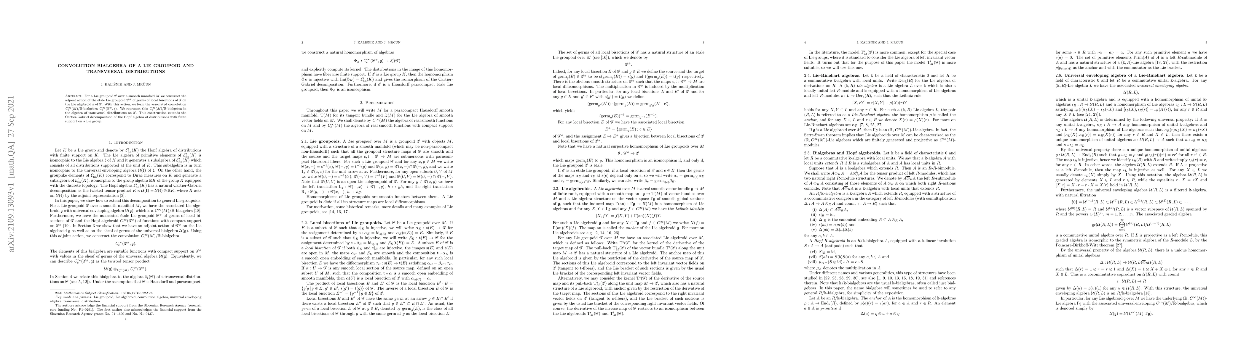 Thumbnail for Convolution bialgebra of a Lie groupoid and transversal distributions