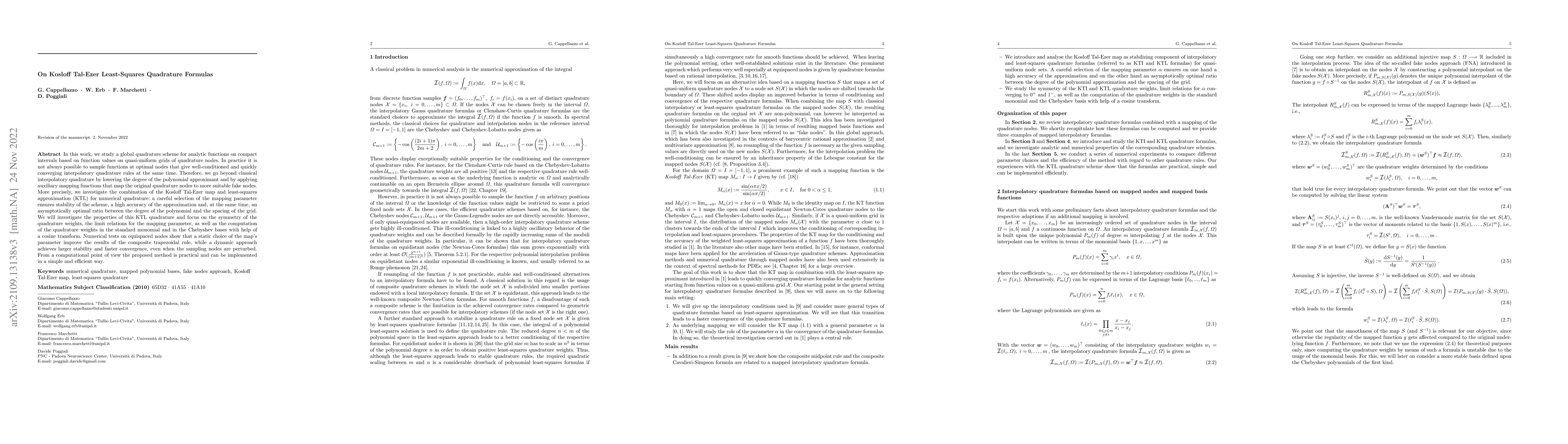 Thumbnail for On Kosloff Tal-Ezer Least-Squares Quadrature Formulas