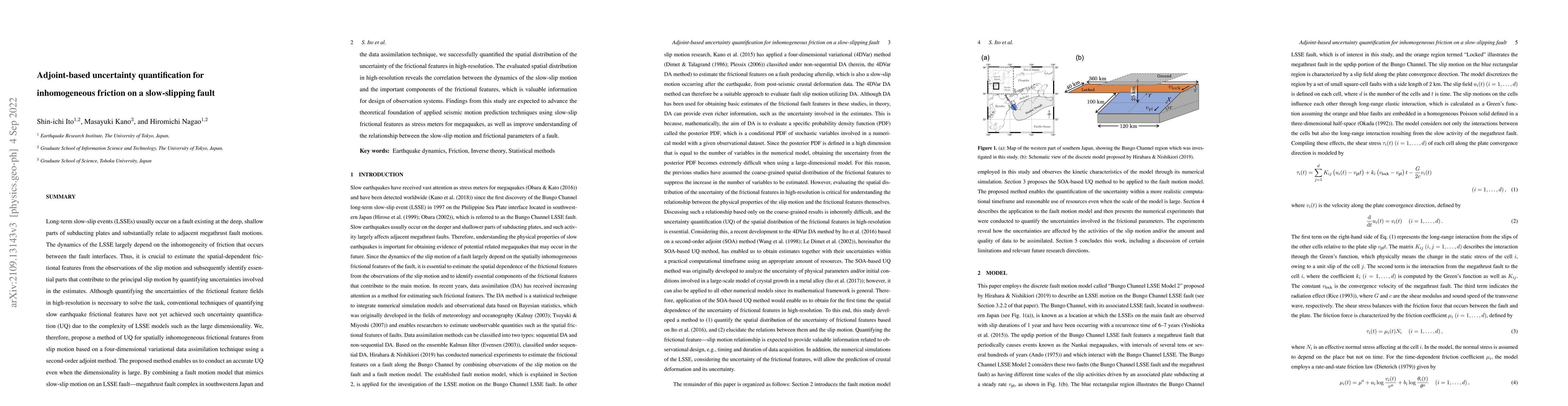 Thumbnail for Adjoint-based uncertainty quantification for inhomogeneous friction on a
  slow-slipping fault