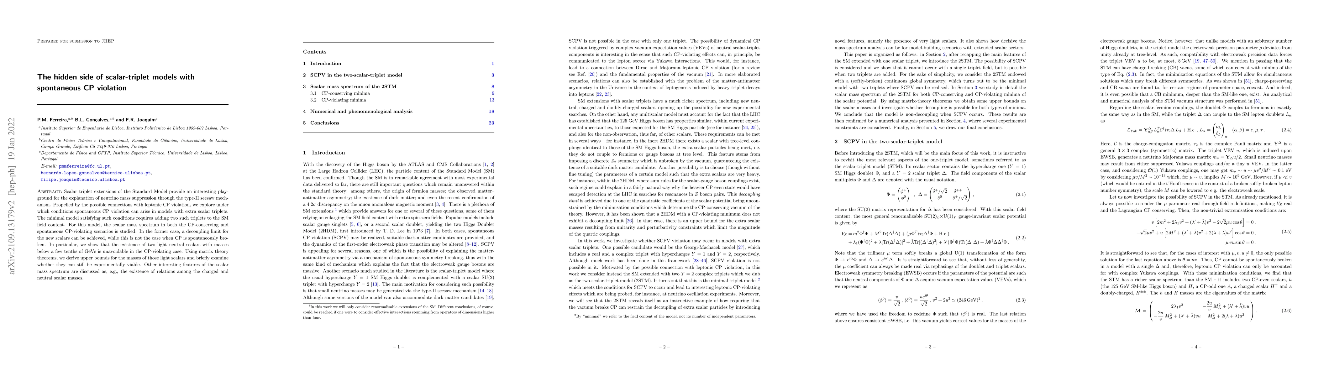 Thumbnail for The hidden side of scalar-triplet models with spontaneous CP violation