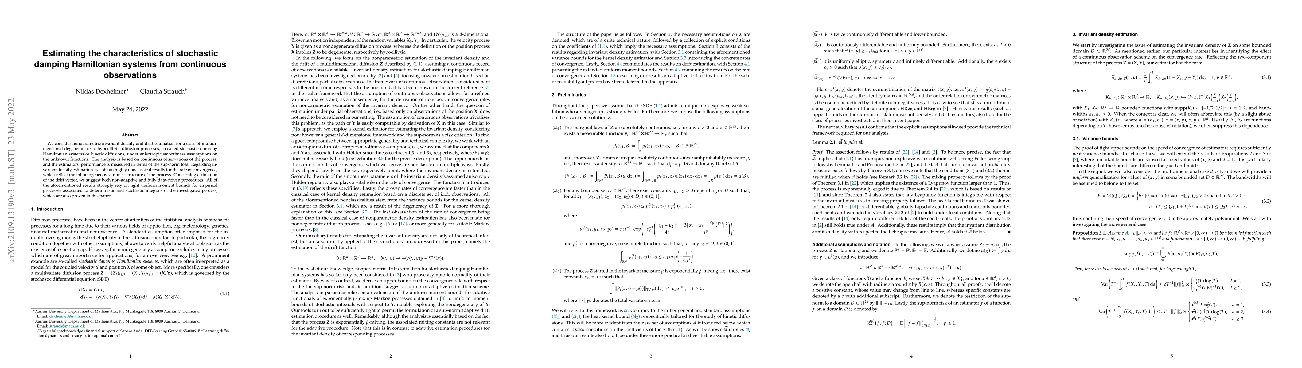 Thumbnail for Estimating the characteristics of stochastic damping Hamiltonian systems
  from continuous observations
