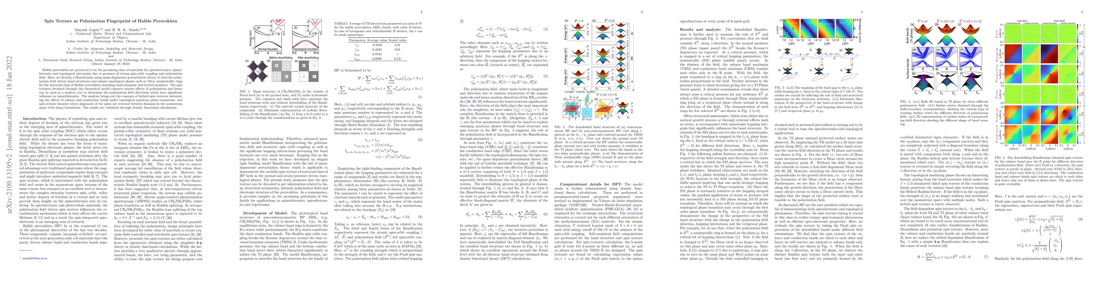 Thumbnail for Spin Texture as Polarization Fingerprint of Halide Perovskites