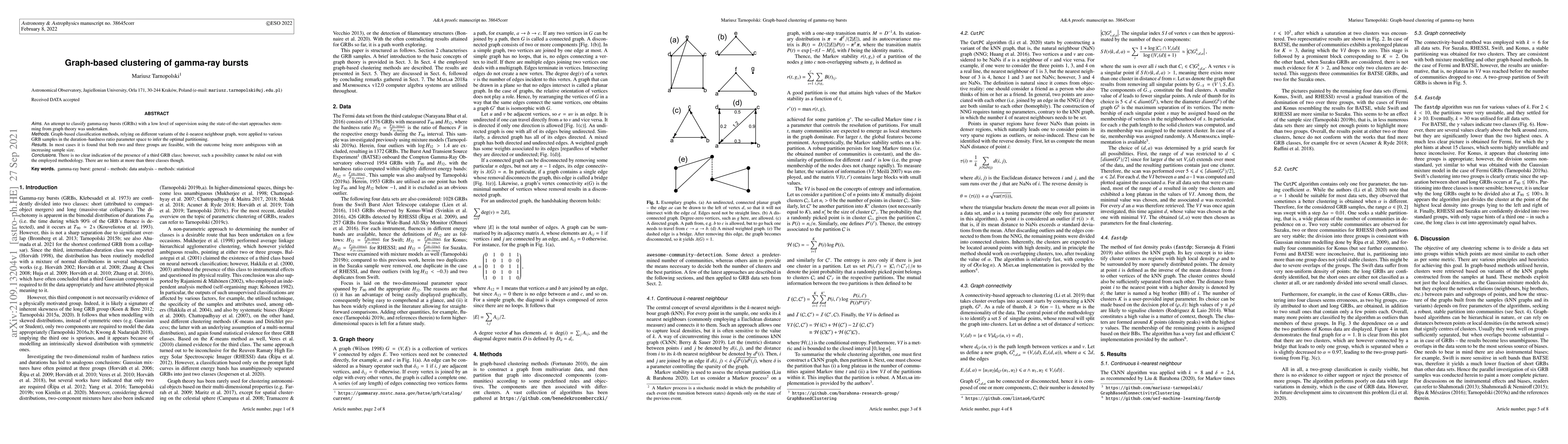 Thumbnail for Graph-based clustering of gamma-ray bursts