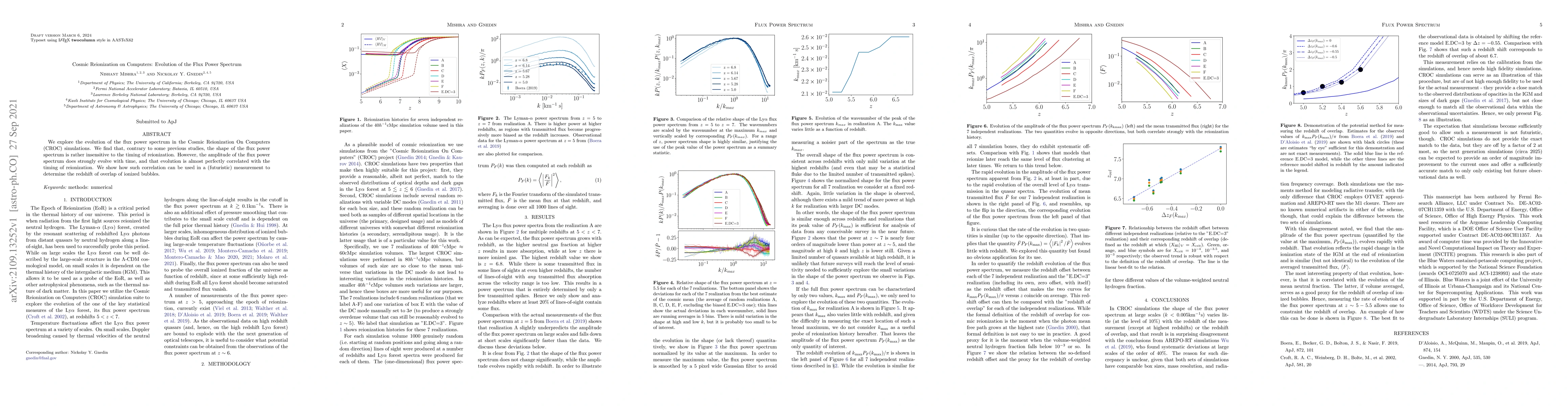 Thumbnail for Cosmic Reionization on Computers: Evolution of the Flux Power Spectrum