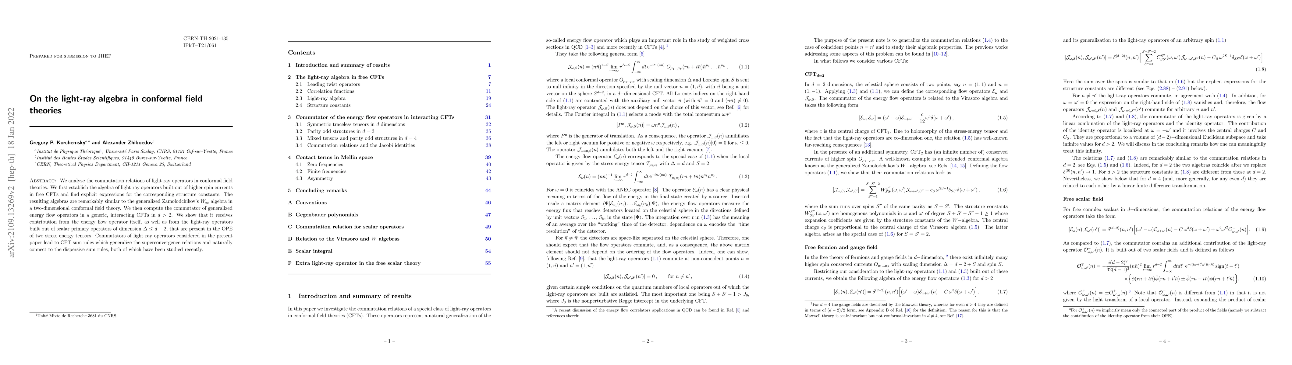Thumbnail for On the light-ray algebra in conformal field theories