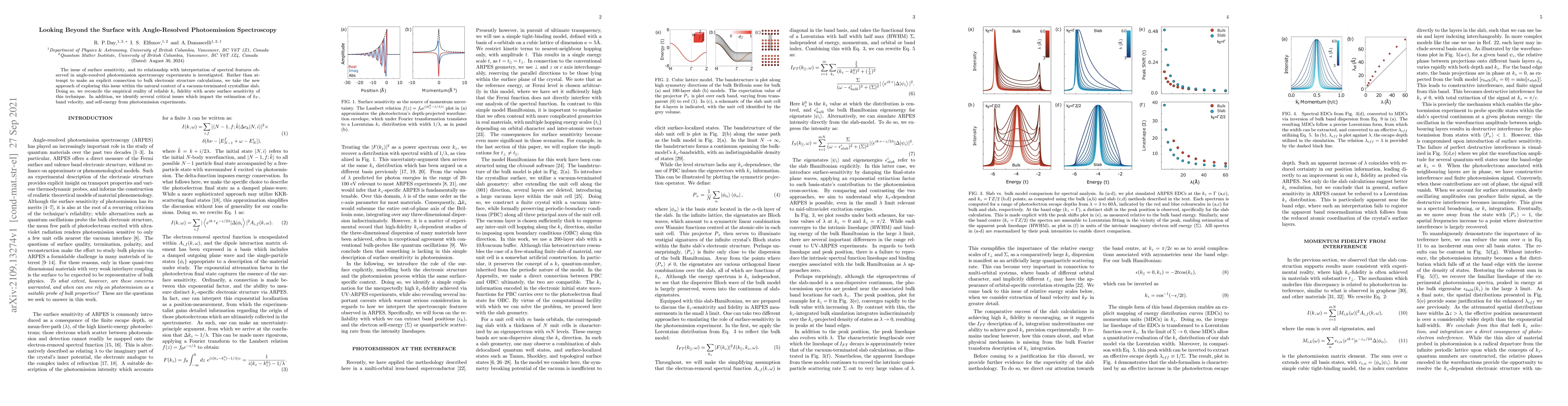 Thumbnail for Looking Beyond the Surface with Angle-Resolved Photoemission
  Spectroscopy