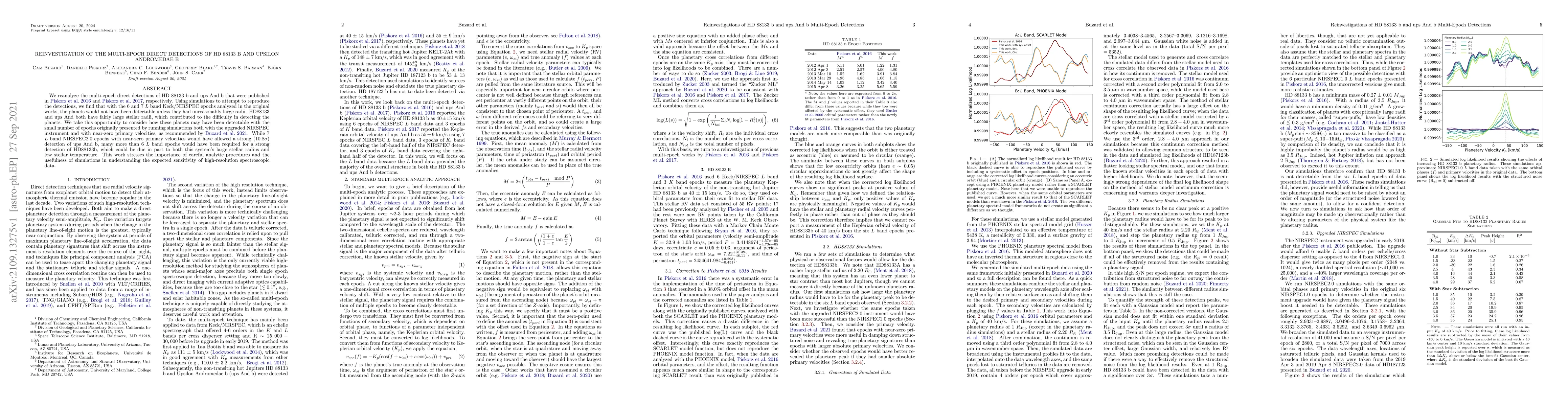 Thumbnail for Reinvestigation of the Multi-Epoch Direct Detections of HD 88133 b and
  Upsilon Andromedae b