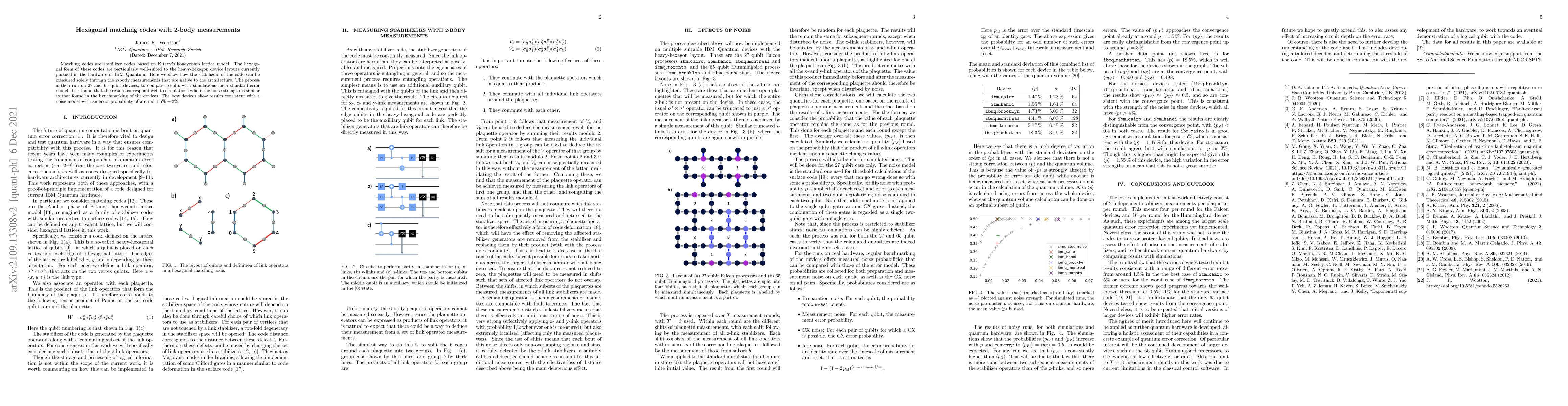 Thumbnail for Hexagonal matching codes with 2-body measurements