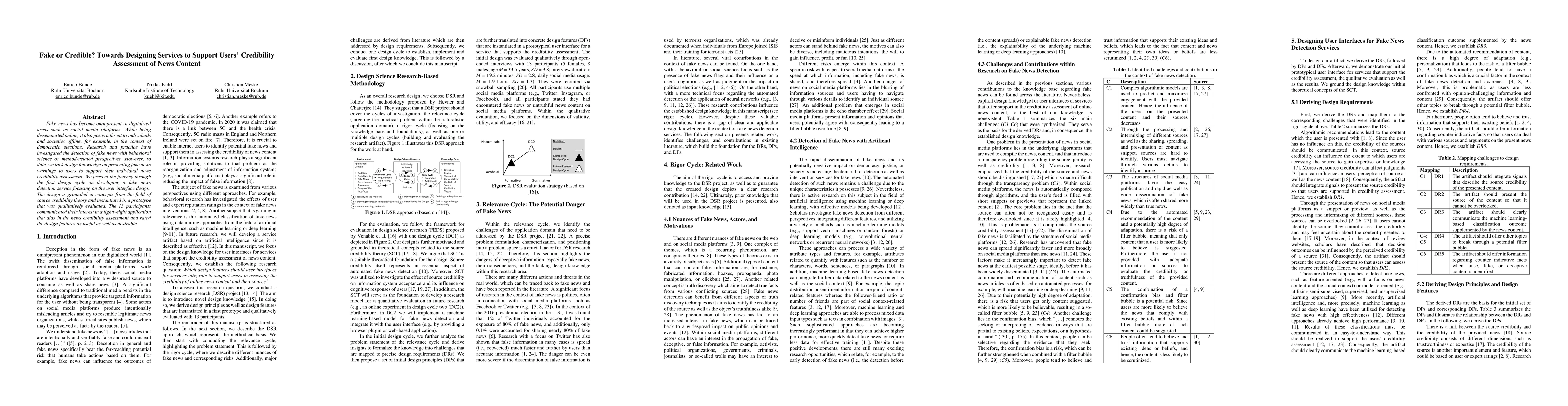 Thumbnail for Fake or Credible? Towards Designing Services to Support Users'
  Credibility Assessment of News Content