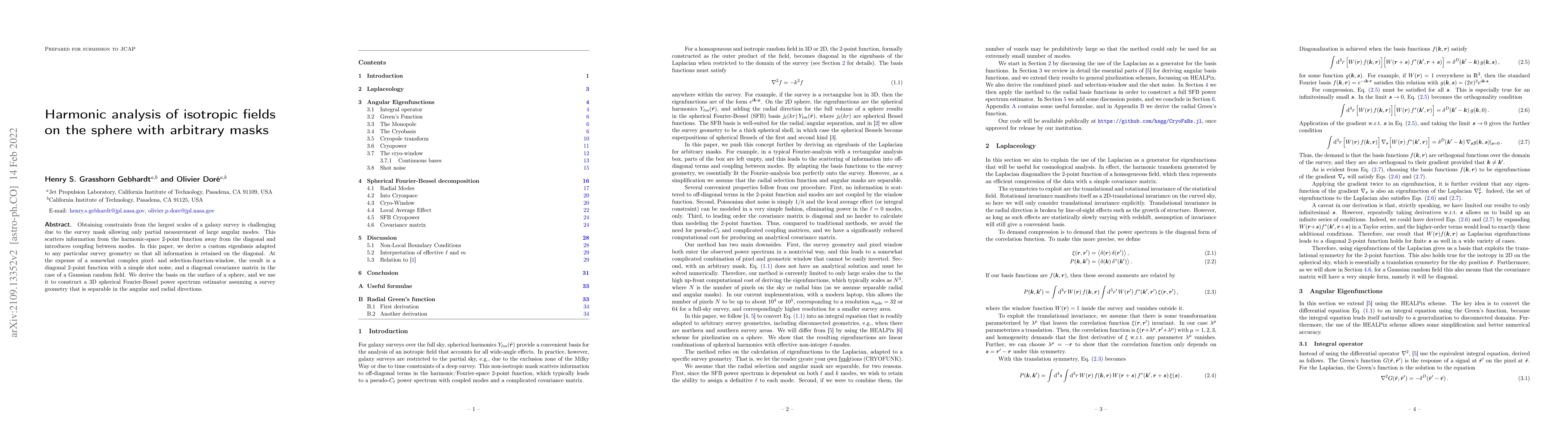 Thumbnail for Harmonic analysis of isotropic fields on the sphere with arbitrary masks