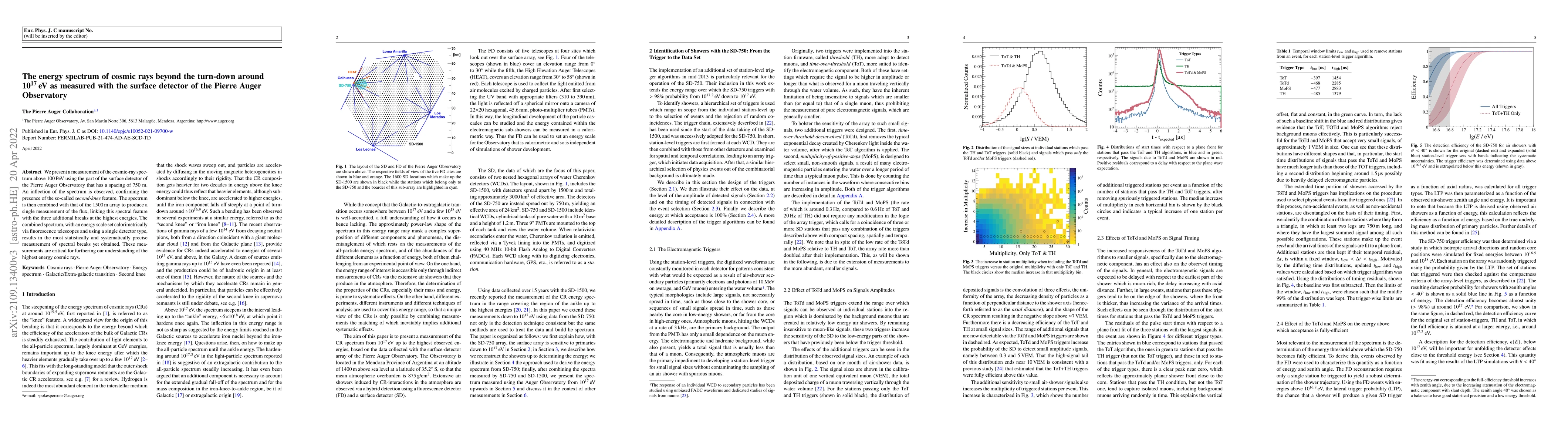 Thumbnail for The energy spectrum of cosmic rays beyond the turn-down around $10^{17}$
  eV as measured with the surface detector of the Pierre Auger Observatory