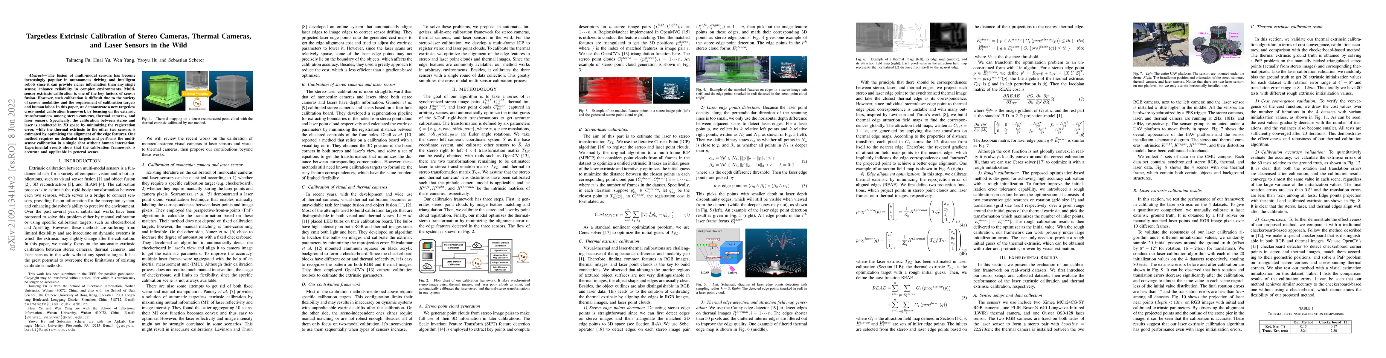 Thumbnail for Targetless Extrinsic Calibration of Stereo Cameras, Thermal Cameras, and
  Laser Sensors in the Wild