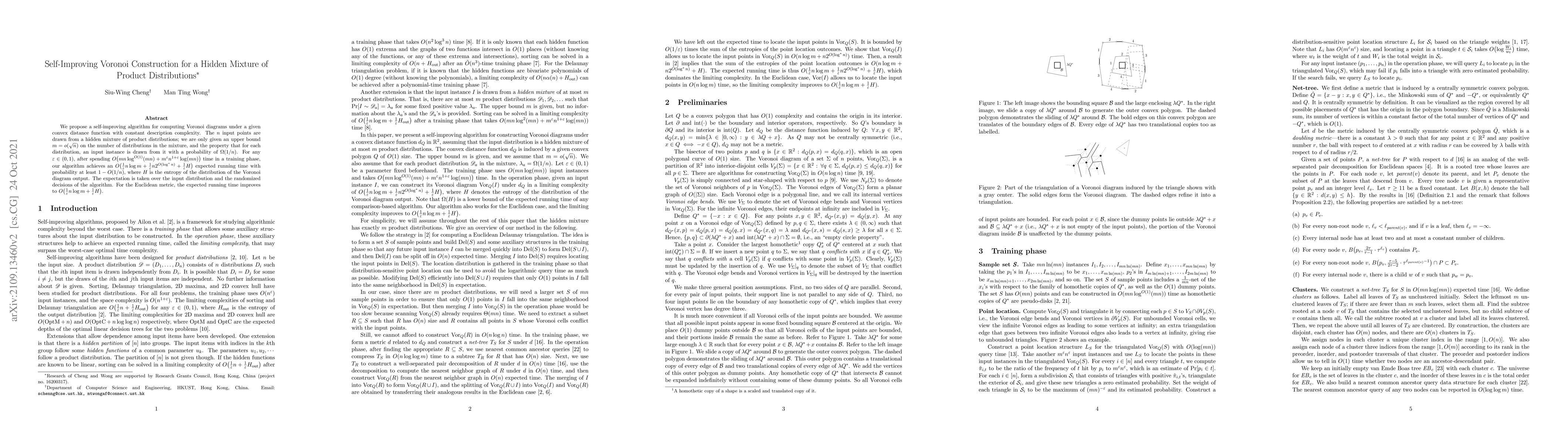 Thumbnail for Self-Improving Voronoi Construction for a Hidden Mixture of Product
  Distributions