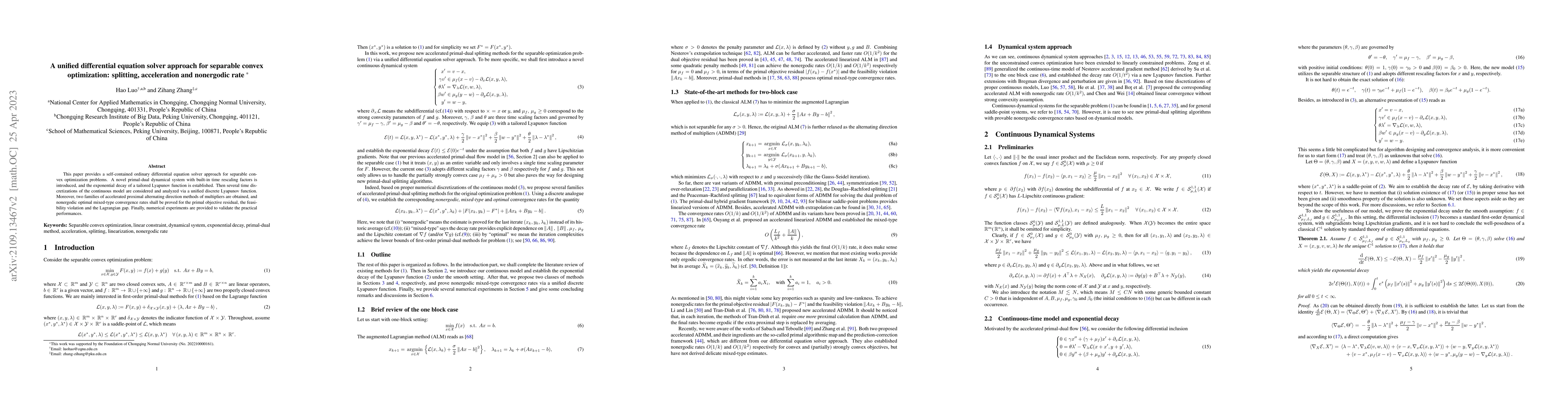 Thumbnail for A unified differential equation solver approach for separable convex
  optimization: splitting, acceleration and nonergodic rate