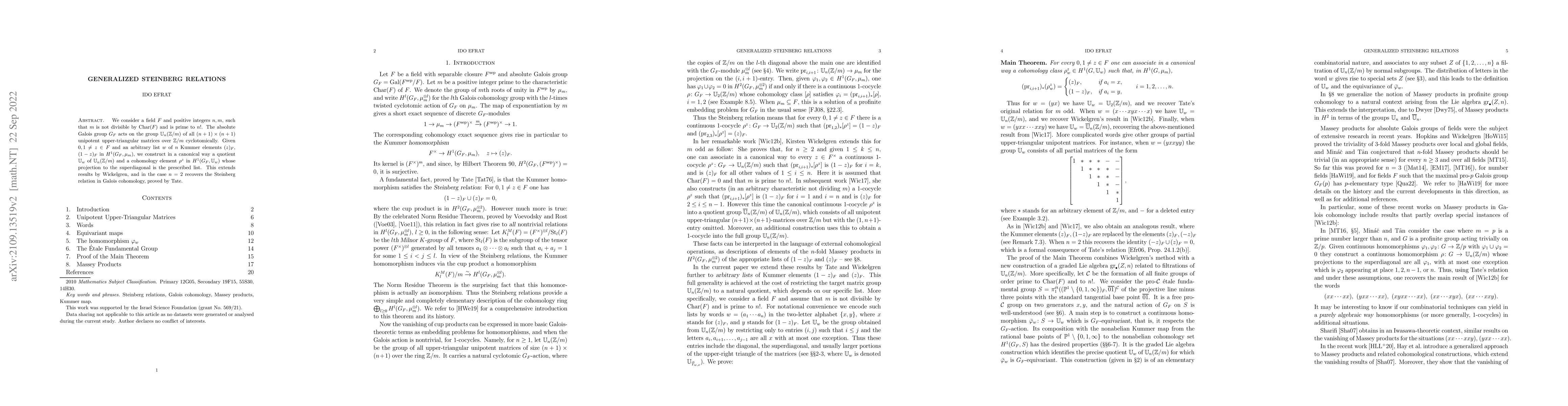 Thumbnail for Generalized Steinberg Relations