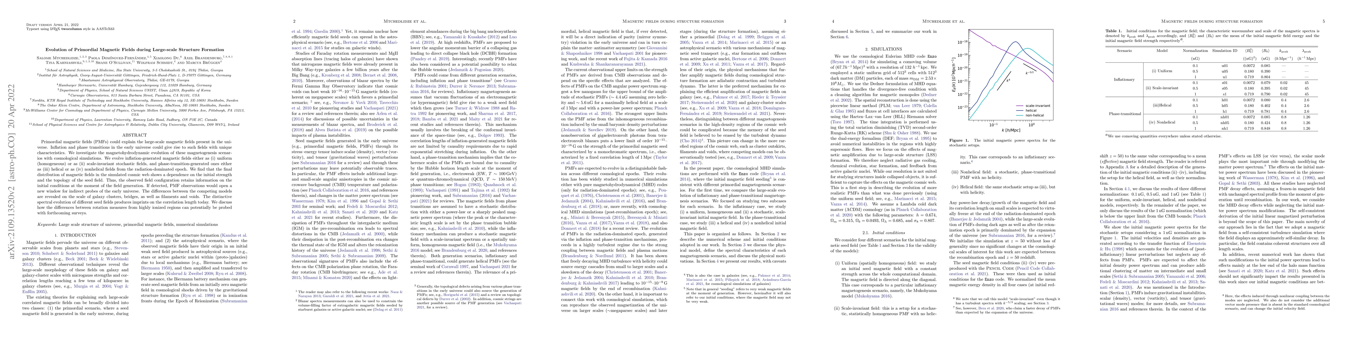 Thumbnail for Evolution of primordial magnetic fields during large-scale structure
  formation