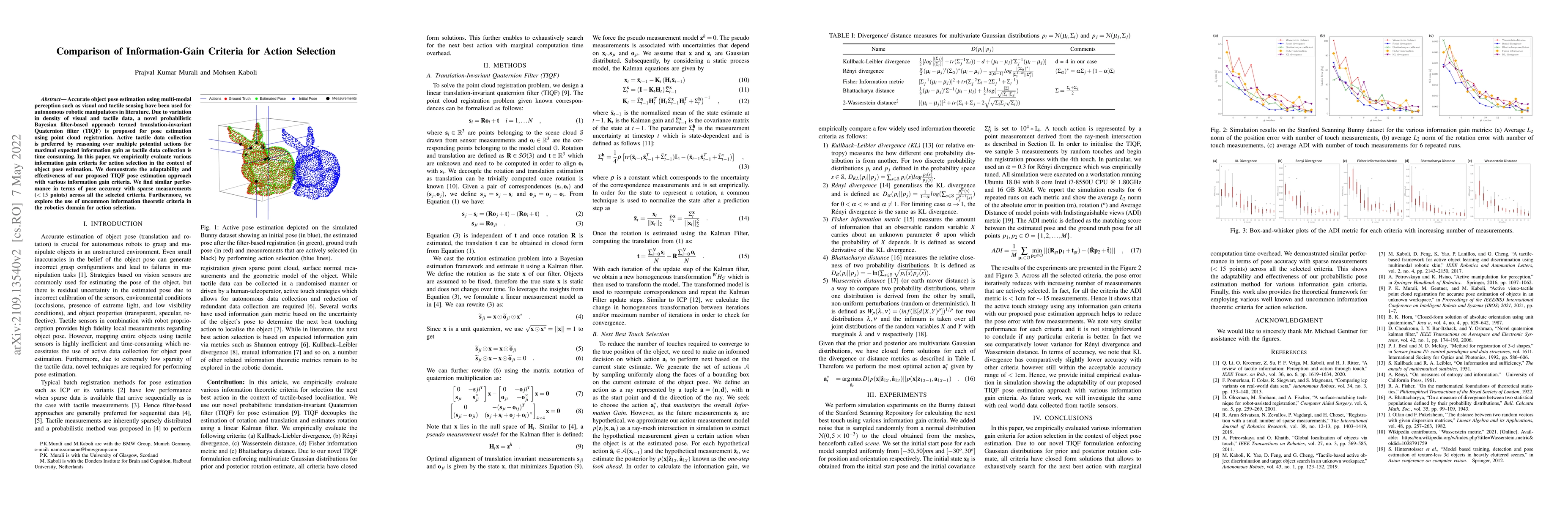 Thumbnail for Comparison of Information-Gain Criteria for Action Selection