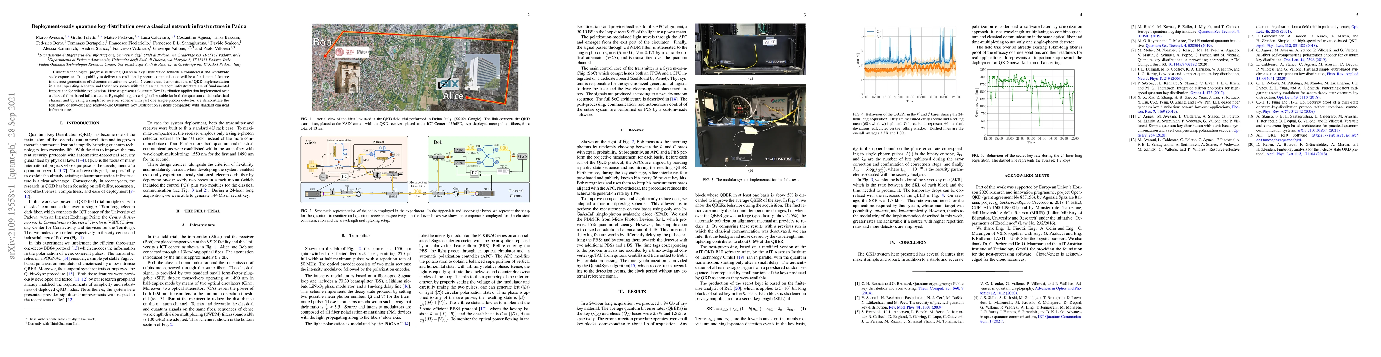 Thumbnail for Deployment-ready quantum key distribution over a classical network
  infrastructure in Padua