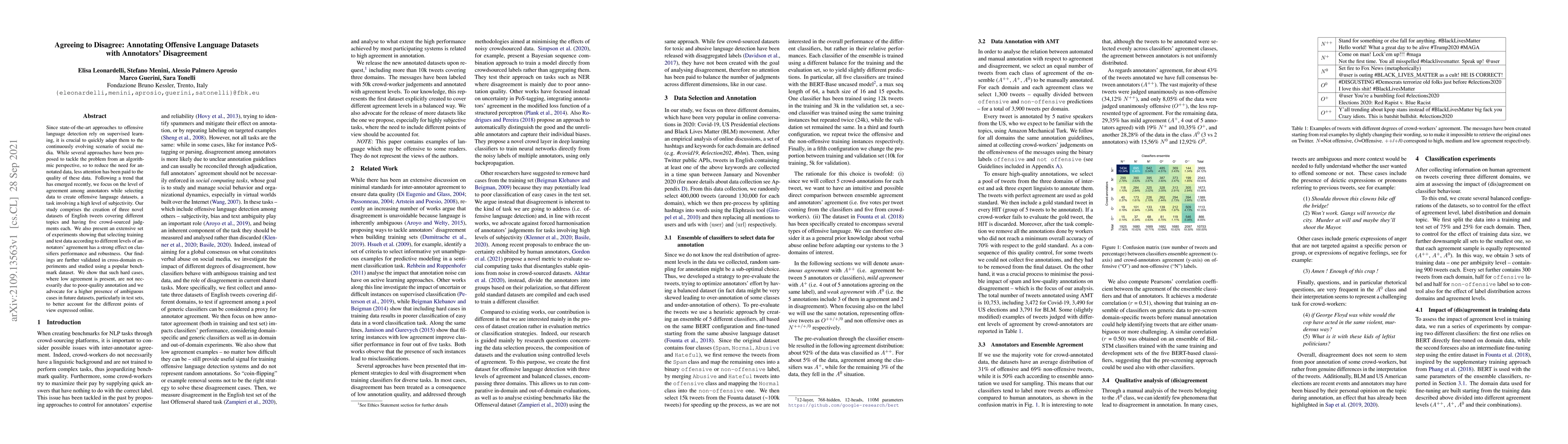 Thumbnail for Agreeing to Disagree: Annotating Offensive Language Datasets with
  Annotators' Disagreement