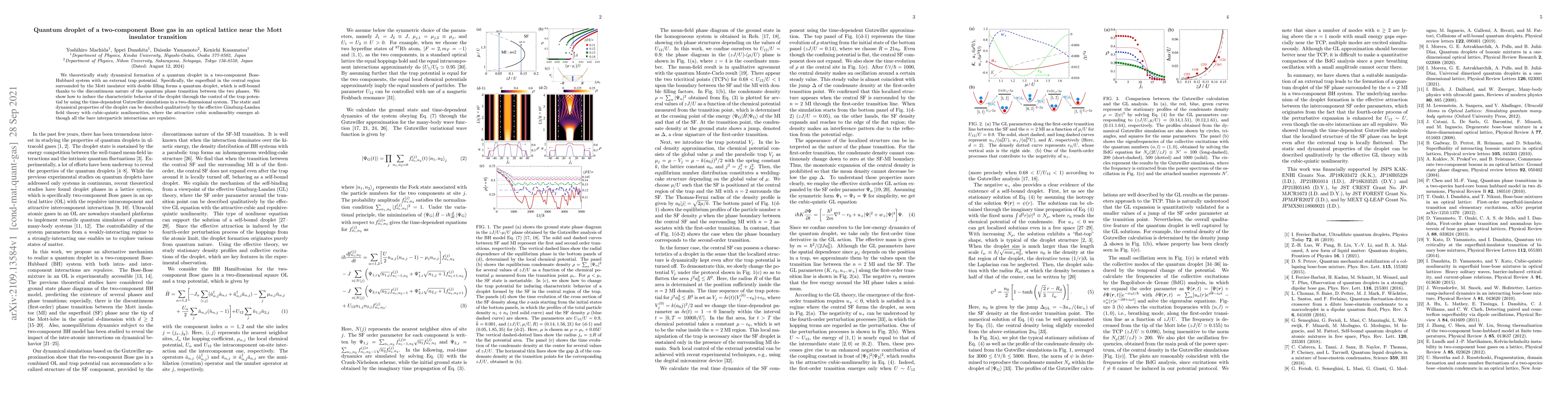 Thumbnail for Quantum droplet of a two-component Bose gas in an optical lattice near
  the Mott insulator transition