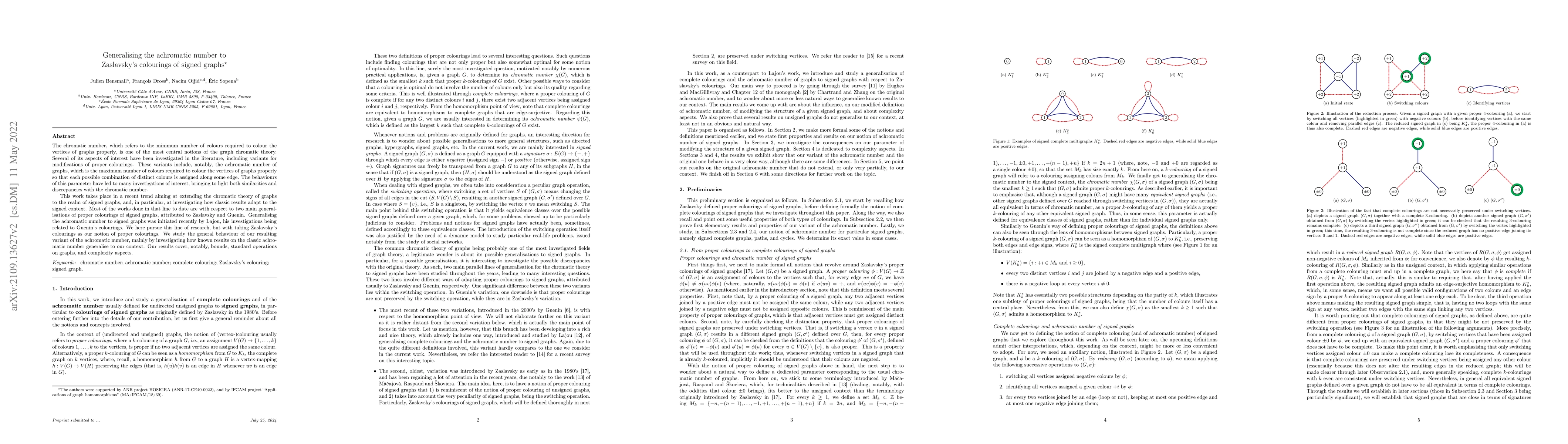 Thumbnail for Generalising the achromatic number to Zaslavsky's colourings of signed
  graphs