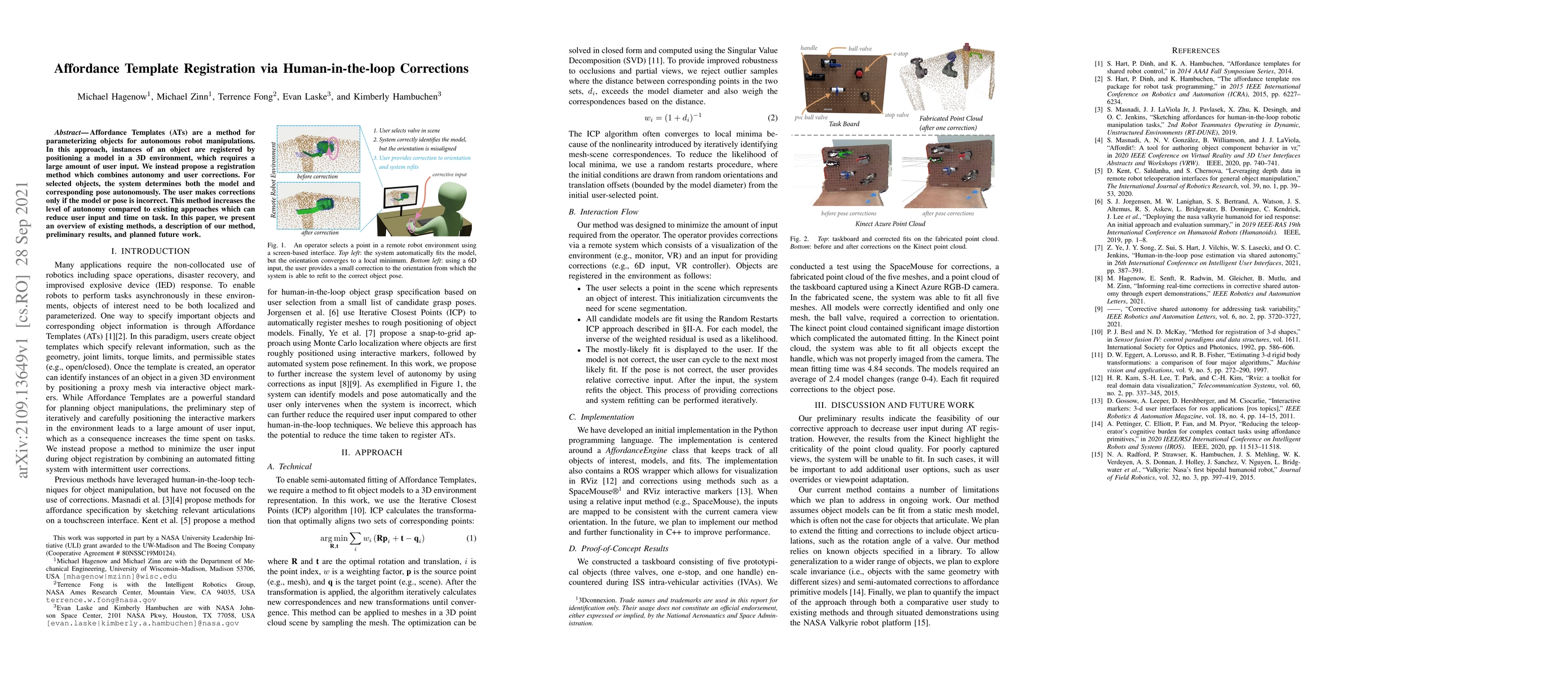 Thumbnail for Affordance Template Registration via Human-in-the-loop Corrections
