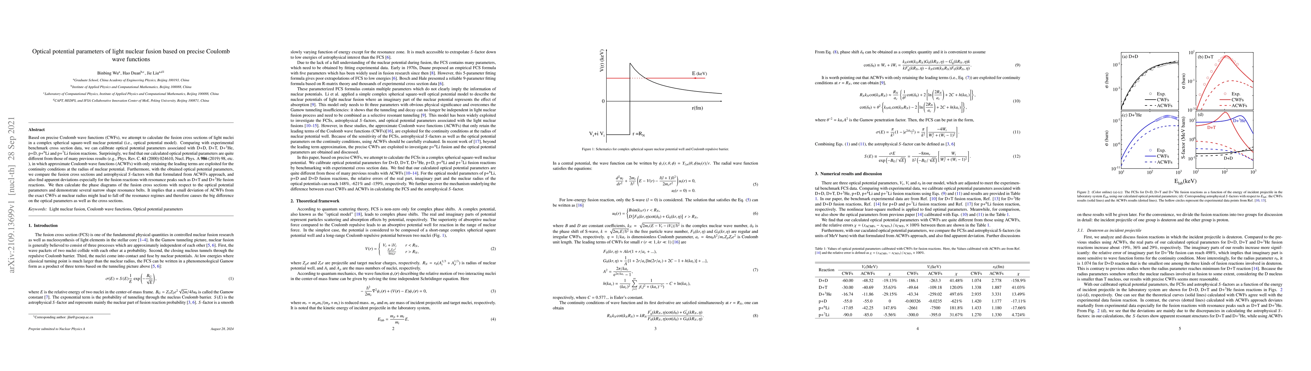 Thumbnail for Optical potential parameters of light nuclear fusion based on precise
  Coulomb wave functions