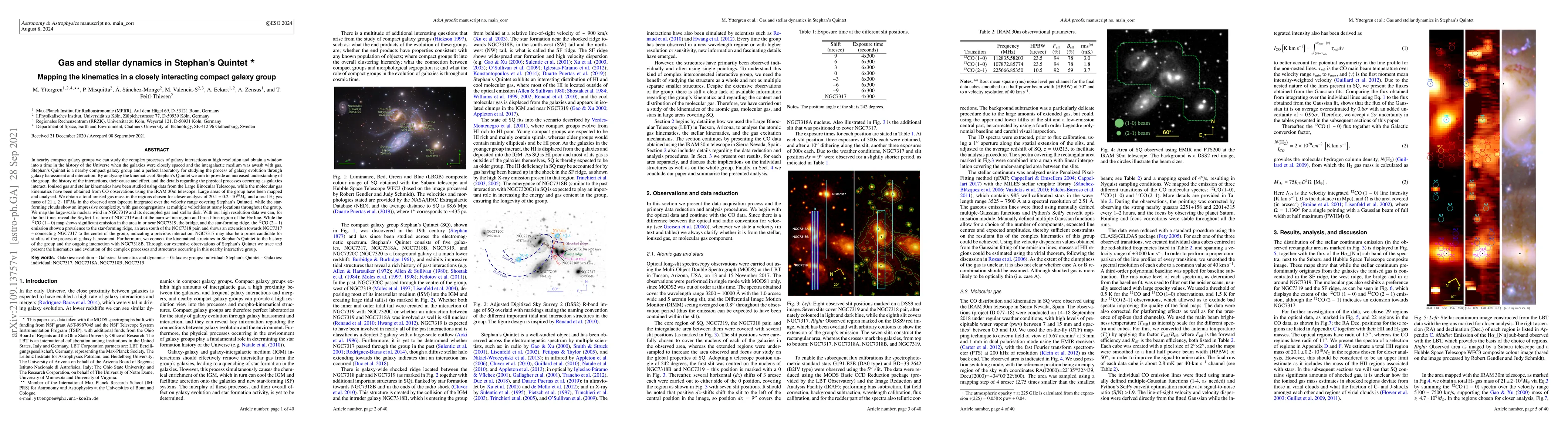 Thumbnail for Gas and stellar dynamics in Stephan's Quintet: Mapping the kinematics in
  a closely interacting compact galaxy group