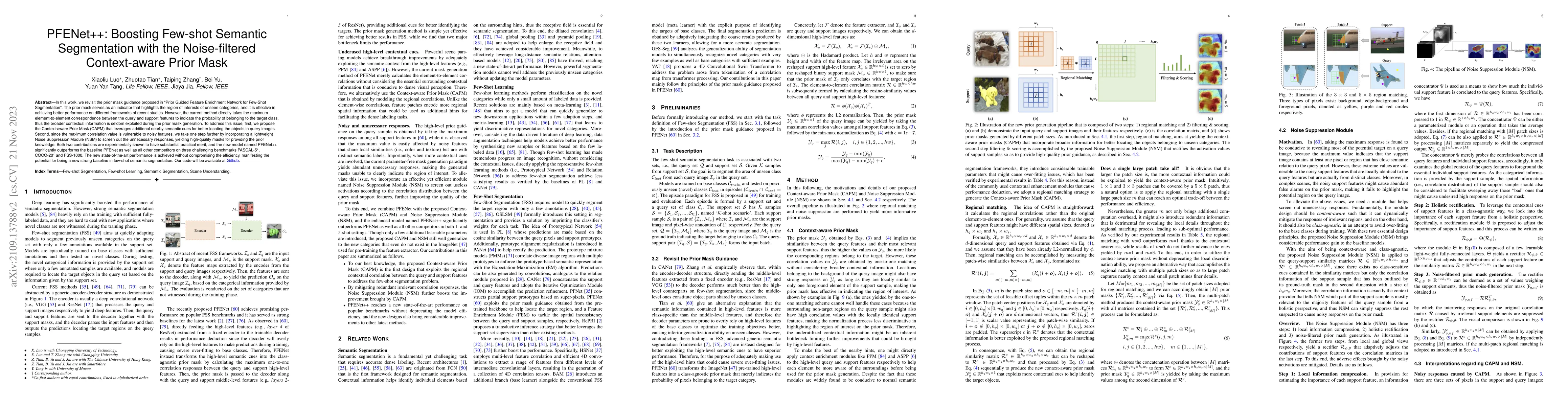 Thumbnail for PFENet++: Boosting Few-shot Semantic Segmentation with the
  Noise-filtered Context-aware Prior Mask
