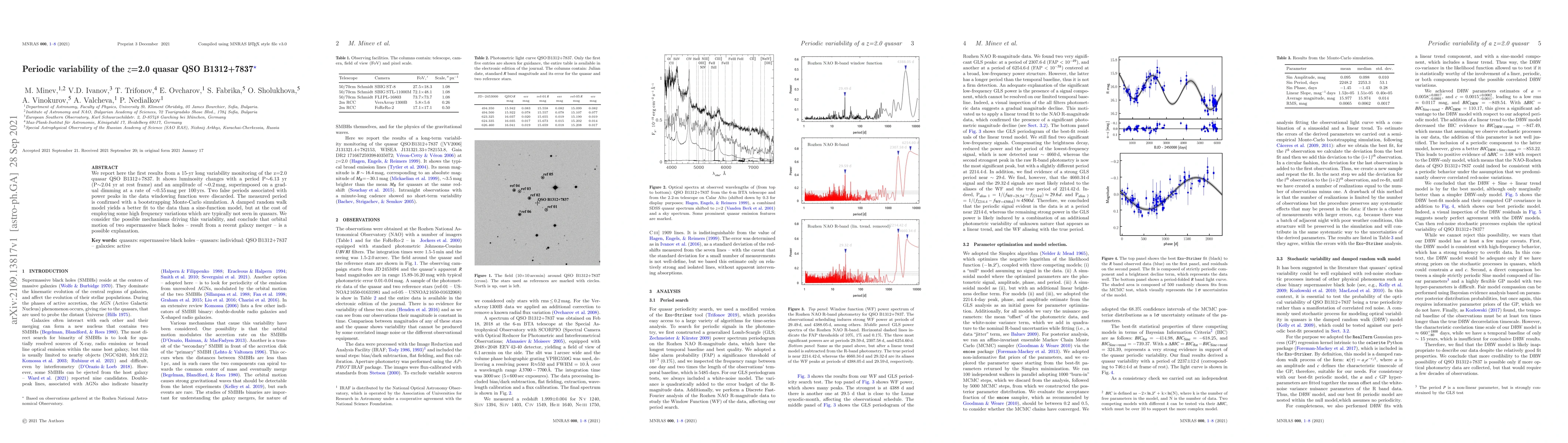 Thumbnail for Periodic variability of the z=2.0 quasar QSO B1312+7837