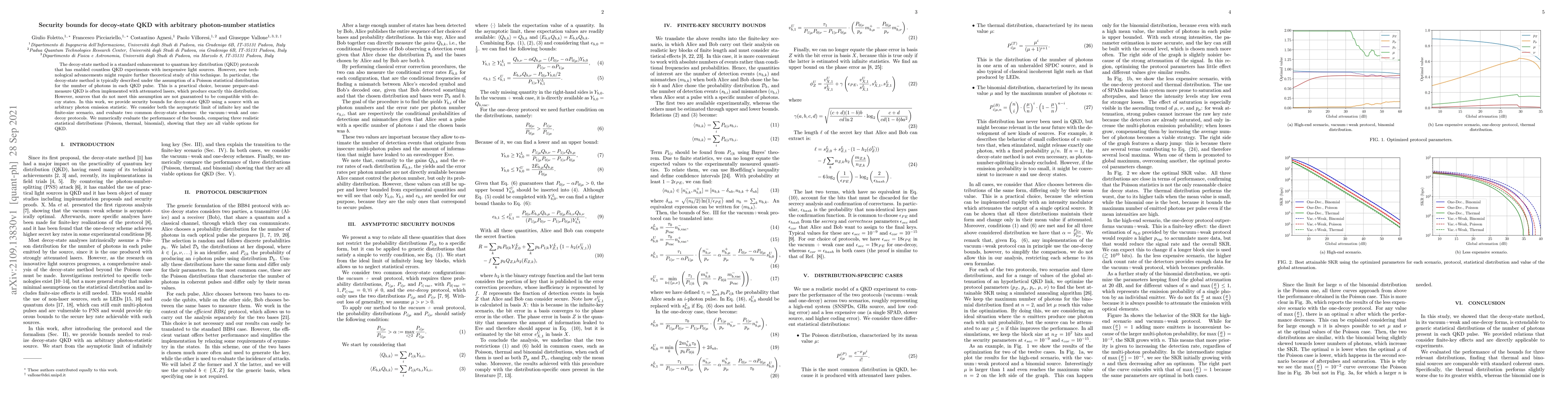 Thumbnail for Security bounds for decoy-state QKD with arbitrary photon-number
  statistics