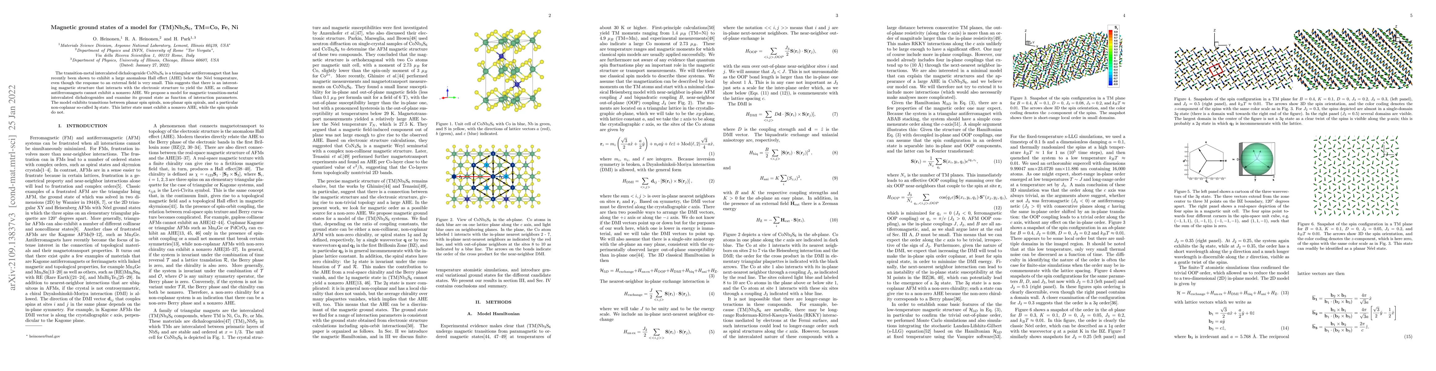 Thumbnail for Magnetic ground states of a model for (TM)Nb$_3$S$_6$, TM=Co, Fe, Ni