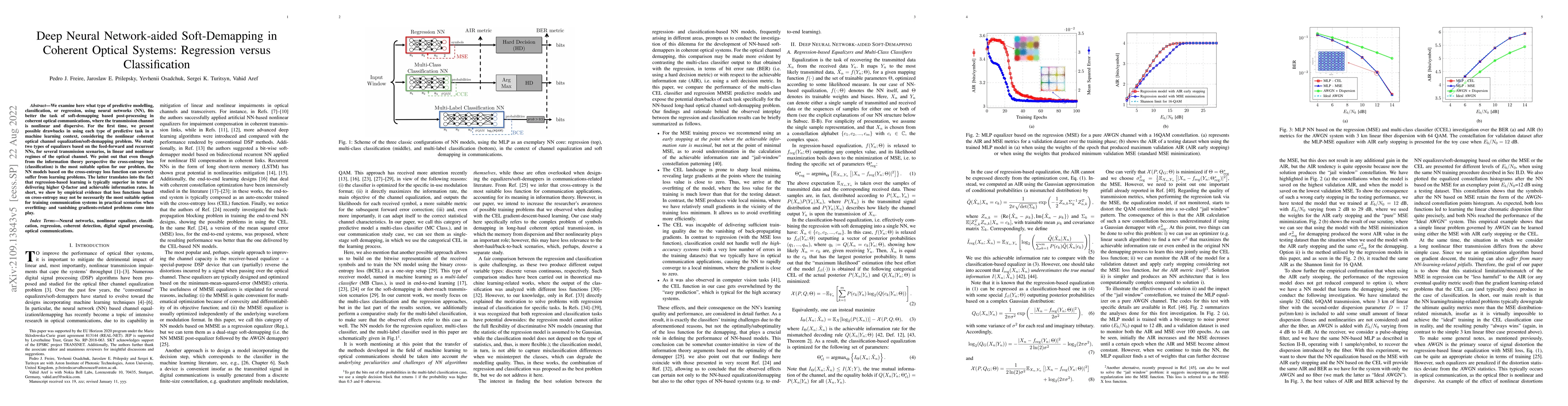 Thumbnail for Deep Neural Network-aided Soft-Demapping in Optical Coherent Systems:
  Regression versus Classification