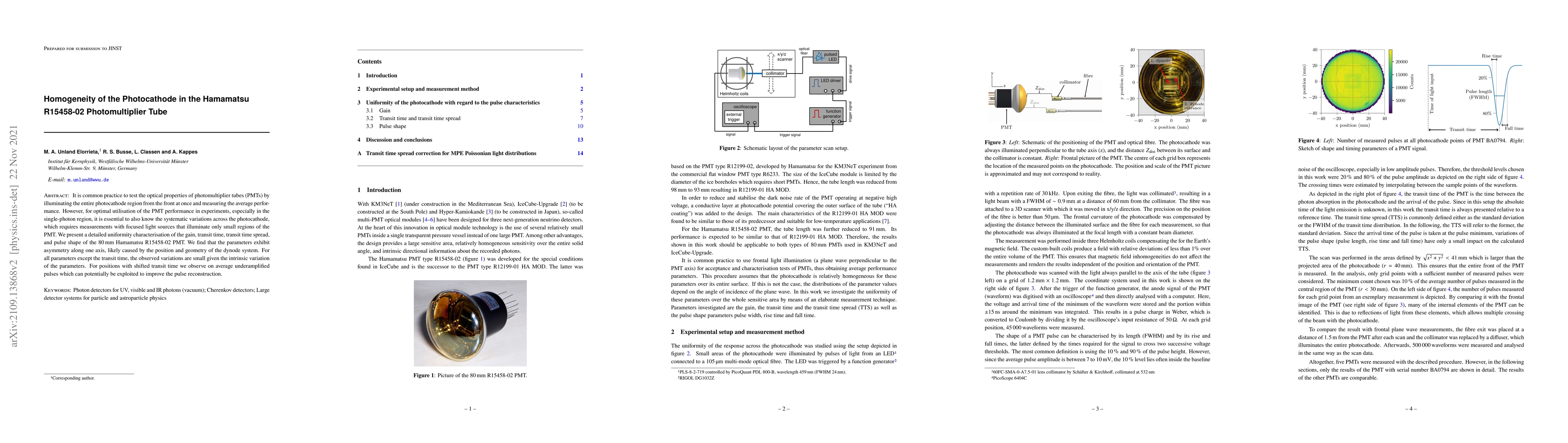 Thumbnail for Homogeneity of the Photocathode in the Hamamatsu R15458-02
  Photomultiplier Tube